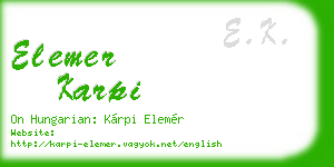 elemer karpi business card