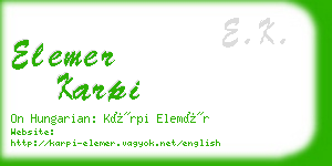 elemer karpi business card